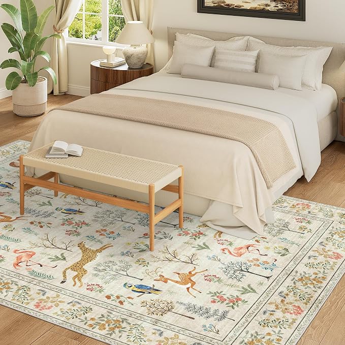DUKINO 6x9 Rug, Washable Animal Living Room Rug