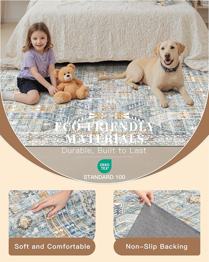 Madane Runner Rugs for Hallway 2x10 Long Washable Non-Slip Hallway Runner Rug