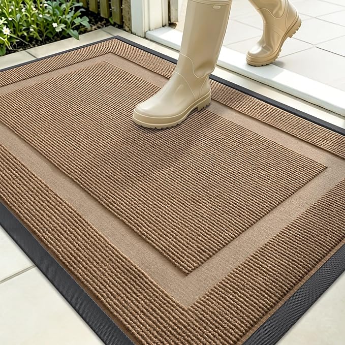 OLANLY Front Door Mat Indoor Outdoor Entrance, Waterproof All-Season,