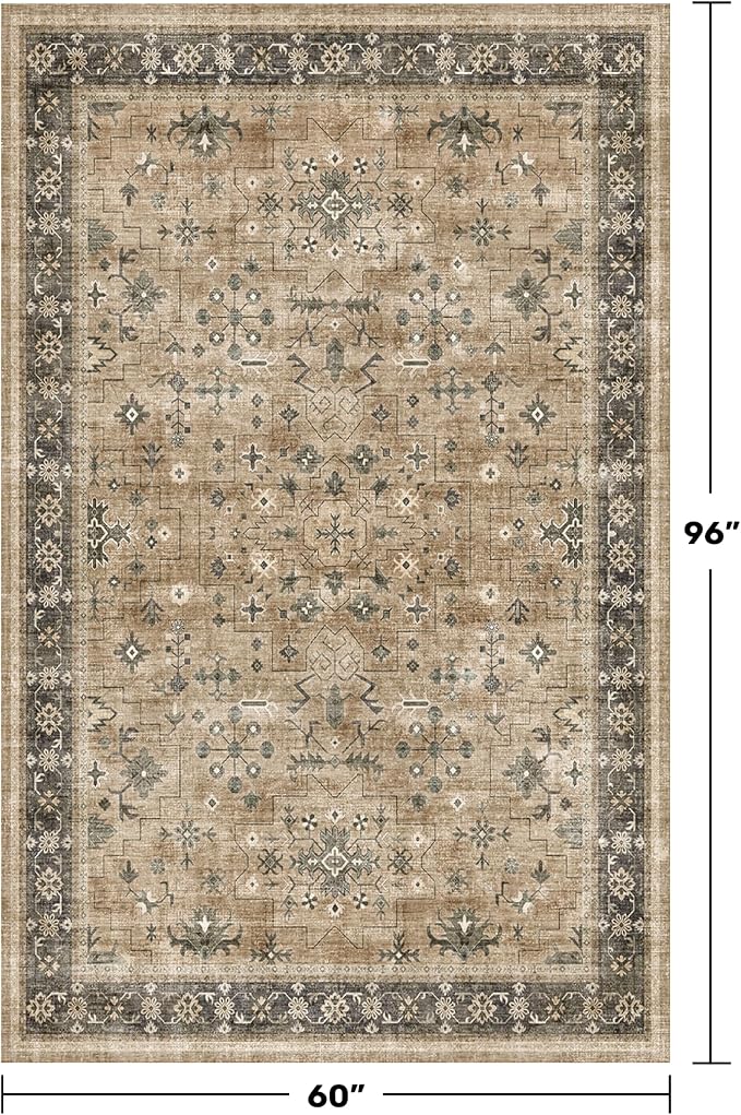 Hazo Haus Vintage Desert 5x8 Living Room Area Rug