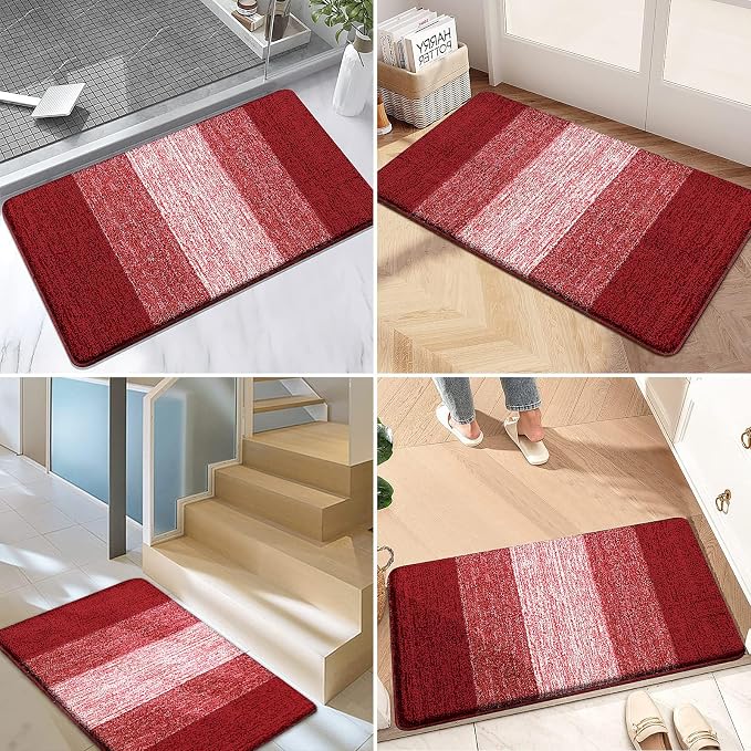 Kitinjoy Indoor Outdoor Door Mat, 59x32 Non-Slip Absorbent Dirt Trapper