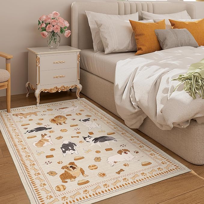 DUKINO 3x5 Area Rug, Lightweight Washable Entryway Rug