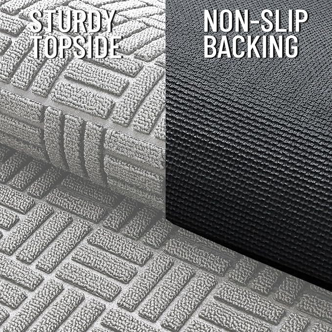 OLANLY Front Door Mat Outside Entrance 47x17, Heavy Duty Sturdy Natural Rubber