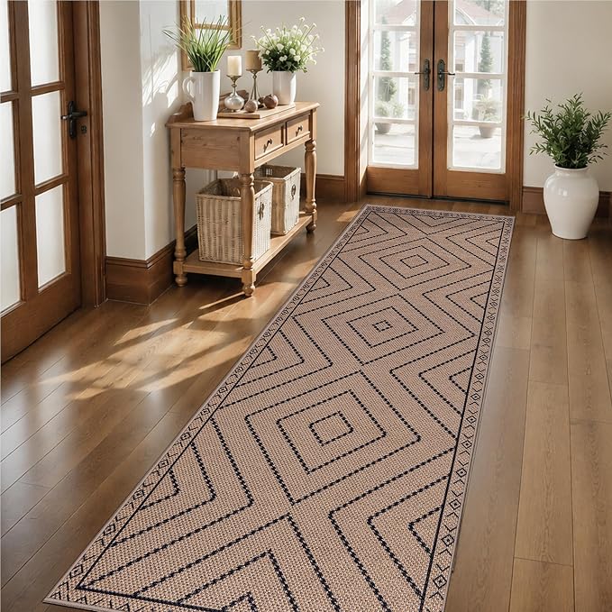 Tangsoo Easy Jute Rug 2.6x10 Washable Runner Rug
