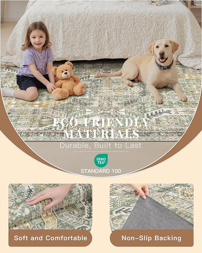 Madane Runner Rugs for Hallway 2x10 Long Washable Non-Slip Hallway Runner Rug