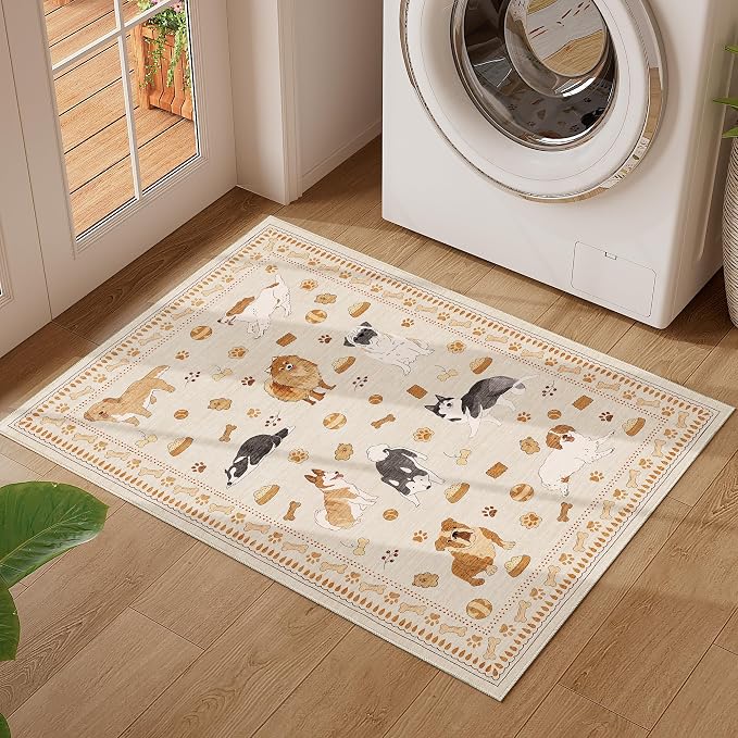 DUKINO 2x3 Entryway Rug, Washable Small Door Mat Indoor Entance Lightweight