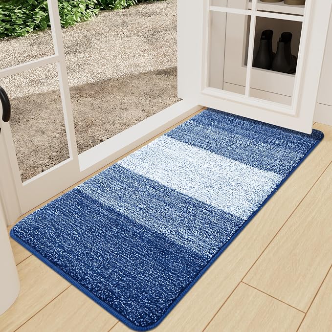Kitinjoy Indoor Outdoor Door Mat, 47x24 Non-Slip Absorbent Dirt Trapper