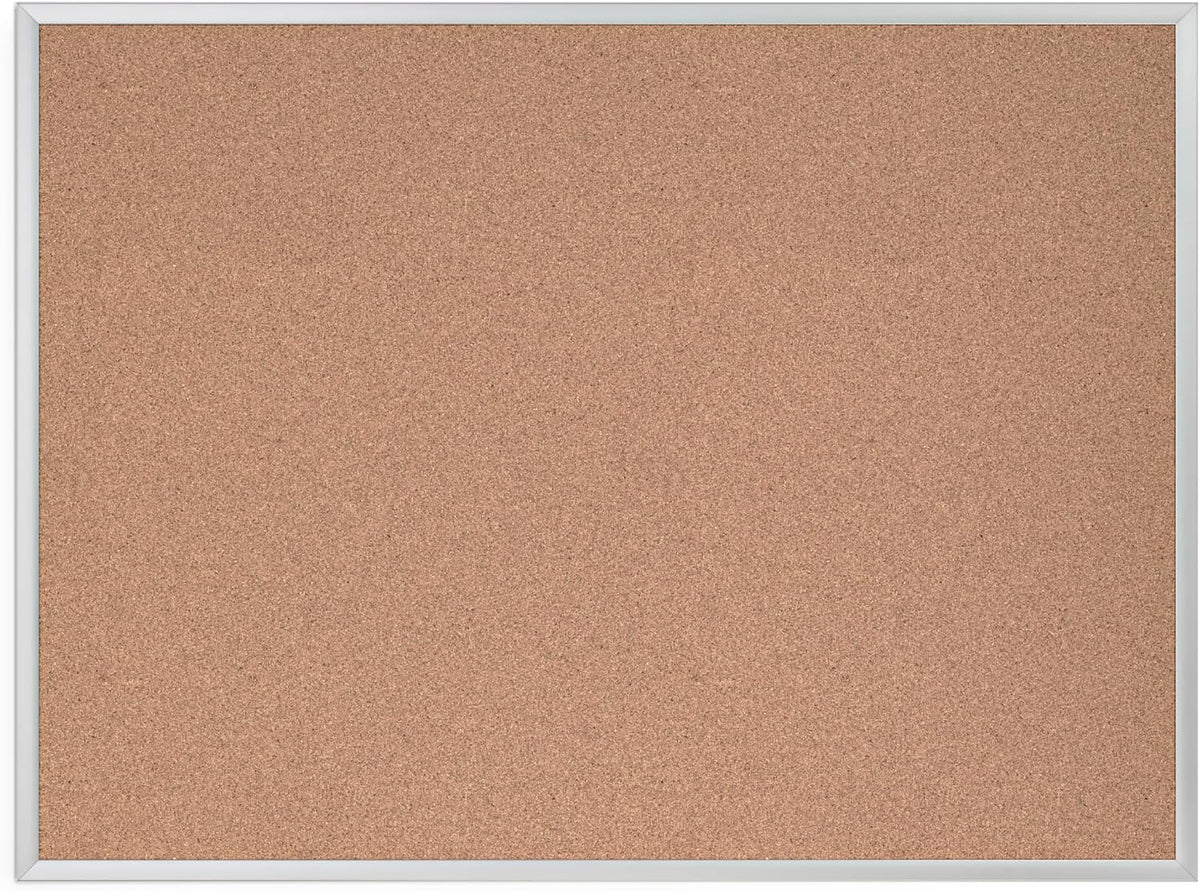 U Brands Corkboard Bulletin Board, Silver Framed Cork Board, 36 x 48