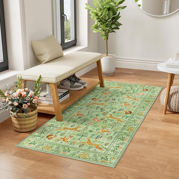 DUKINO 2x4 Rug for Hallway, Washable Kitchen Runner Rug