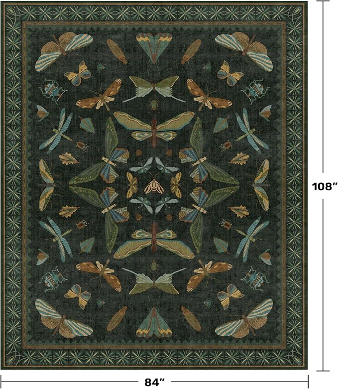 Hazo Haus 7x9 Insect Dark Green Rugs