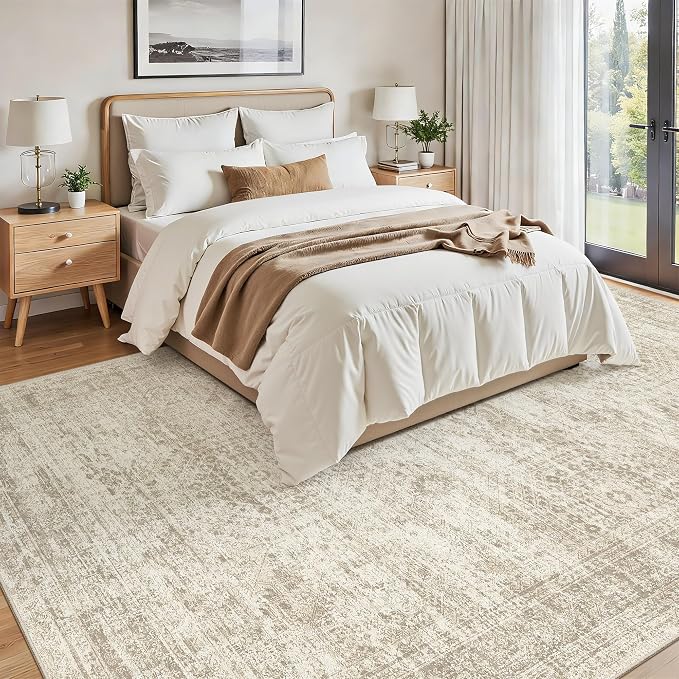 Soalmost 7x10 Area Rug for Living Room Washable Abstract Vintage Soft Thin