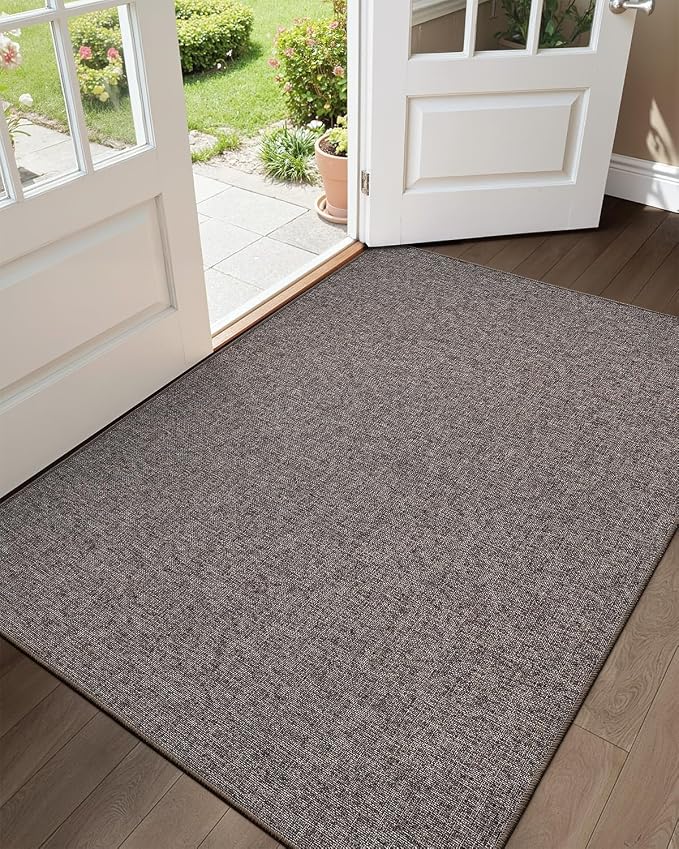 Color&Geometry Ultra Thin Indoor Door Mat 48"x72", Non Slip Rubber Backed Dirt