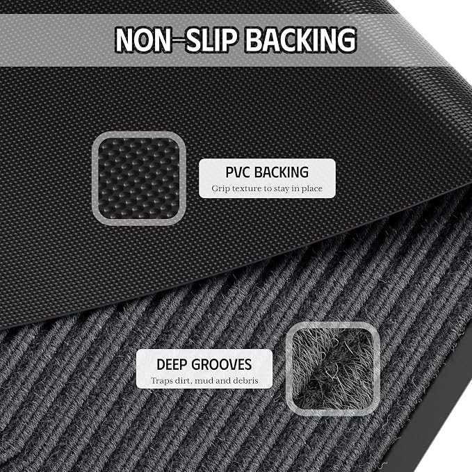 Front Door Mat 4' x 6', Heavy Duty Door Mat Outside Entrance, Non-Slip Welcome