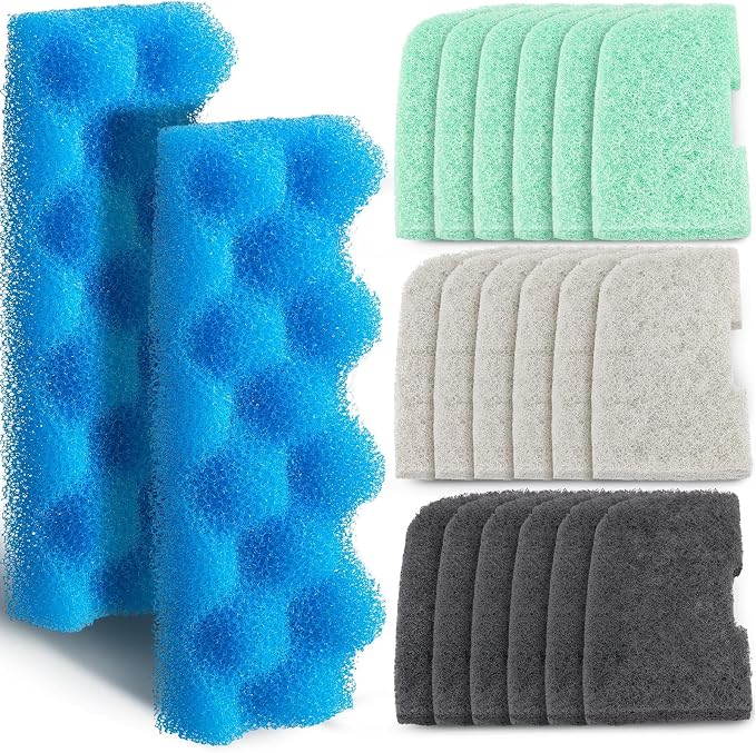 20 Pcs Aquarium Filters Replacement Filter Media Kits Compatible