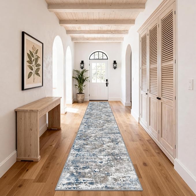 Washable Carpet Runners for Hallway 16ft-Non Slip Floor Runners for Dogs