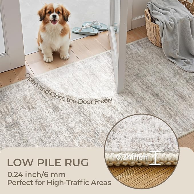 2x5 Rug Runner Washable for Entryway, Soft Bathroom Rugs