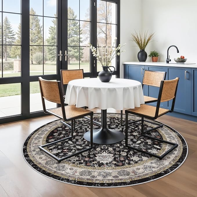 6ft Round Kitchen Rug Washable