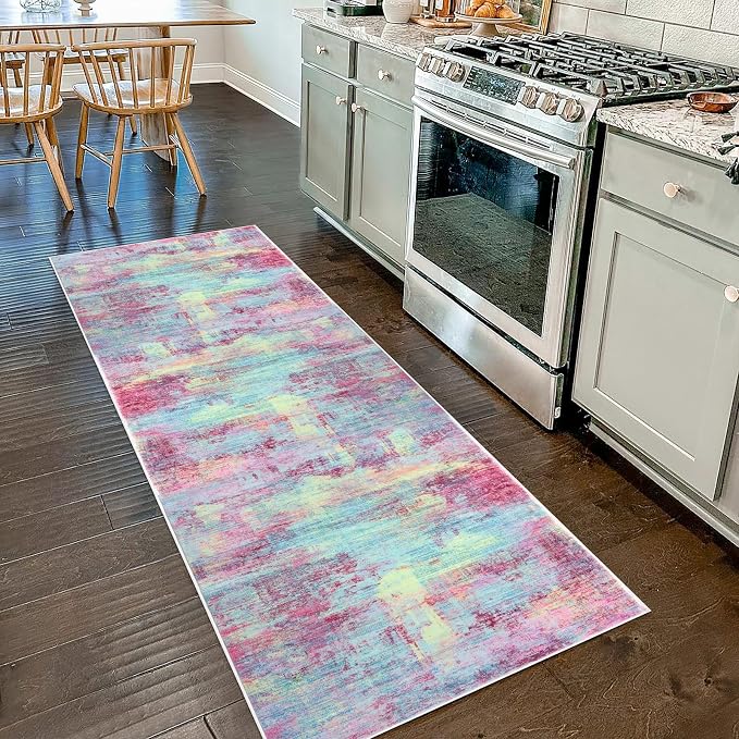 IOHOUZE Abstract Runner Rug 2x7 Ft Washable Runners