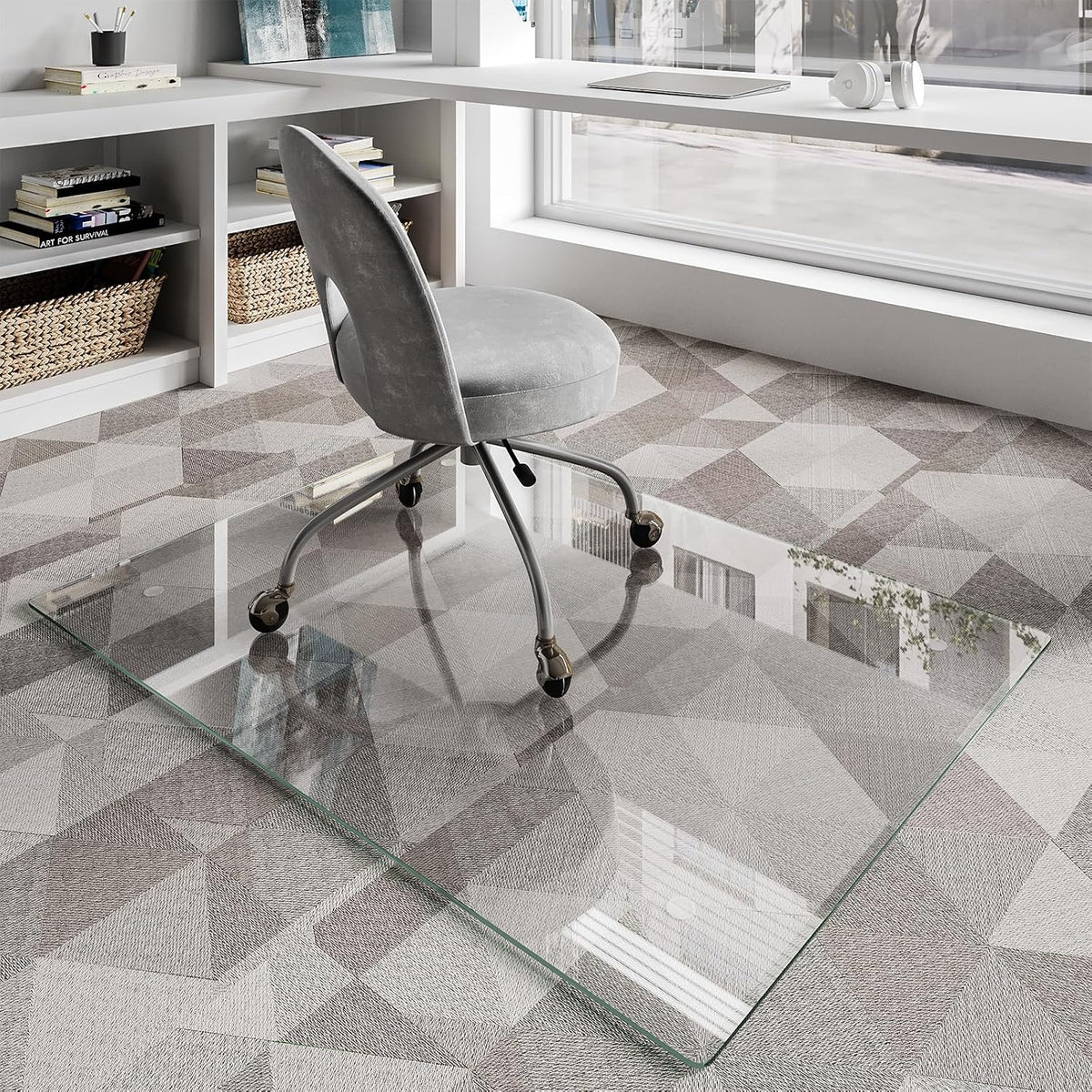 Koonmi Glass Chair Mat for Carpet, 36"x48" Thick Office Chair Mat