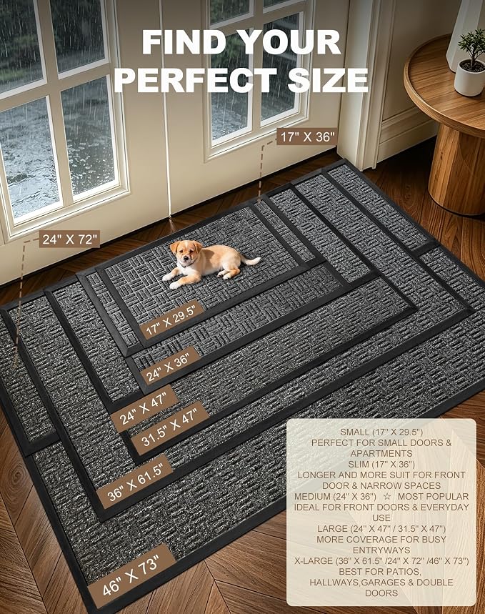 Mibao Front Door Mat, Heavy Duty Durable Welcome Mat