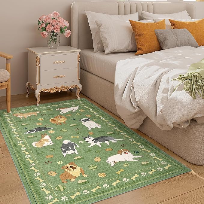 DUKINO 3x5 Area Rug, Lightweight Washable Entryway Rug