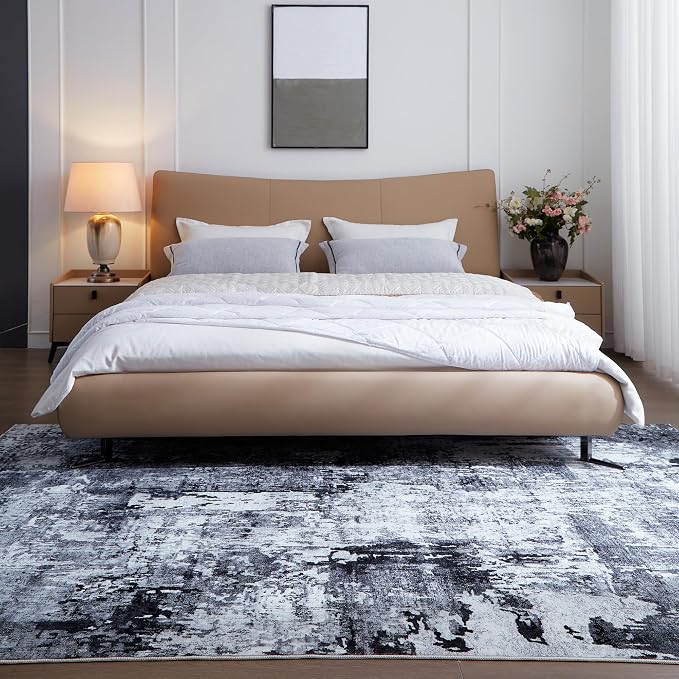 Rugcomf 6x9 Rug Washable Bedroom Rug Large Soft Area Rug Abstract Pattern