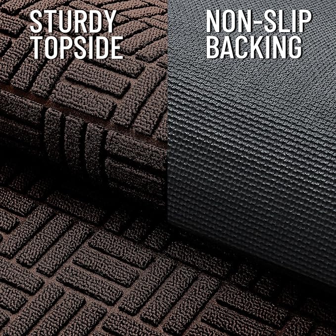 OLANLY Front Door Mat Outside Entrance 59x23, Heavy Duty Sturdy Natural Rubber