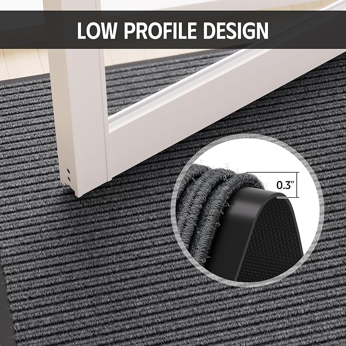 Front Door Mat 4' x 6', Heavy Duty Door Mat Outside Entrance, Non-Slip Welcome