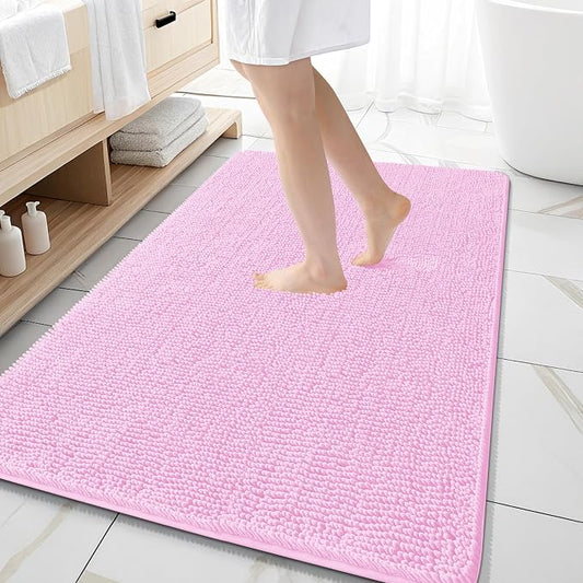 OLANLY Large Bathroom Rugs 59x35, Extra Soft Absorbent Chenille Bath Rugs