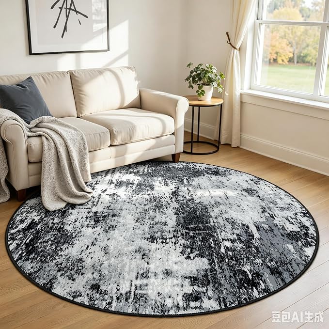 RELEANY Washable Area Rugs 6ft Non-Slip Modern Abstract Soft