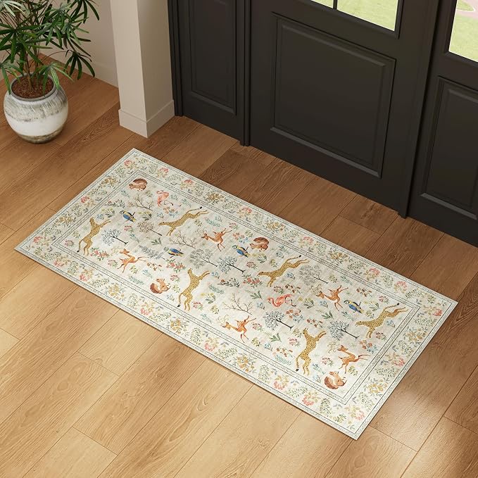 DUKINO 2x4 Rug for Hallway, Washable Kitchen Runner Rug