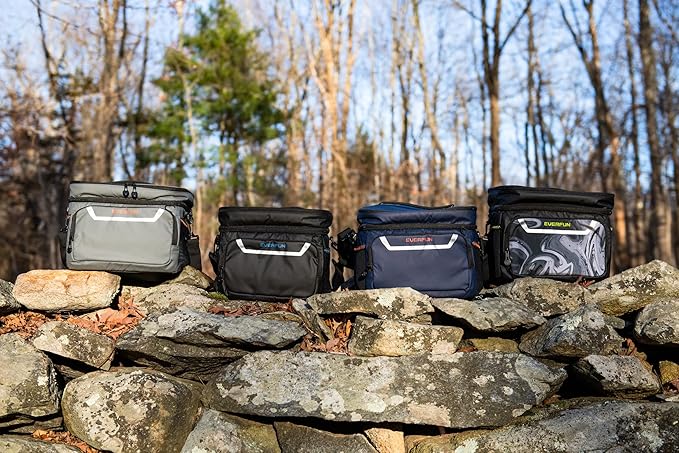 EVERFUN Small Cooler Lunch Box Mini Leak-Proof Soft Double Deck 24 Can Personal Insulated Collapsible Portable Waterproof Lunch Bag Ice Chest for Men Women Work Travel Car Picnic Beach