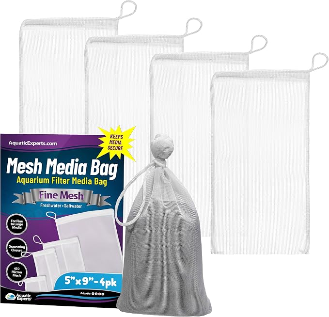 Aquatic Experts Fine Aquarium Media Bag, Durable Drawstring Bags