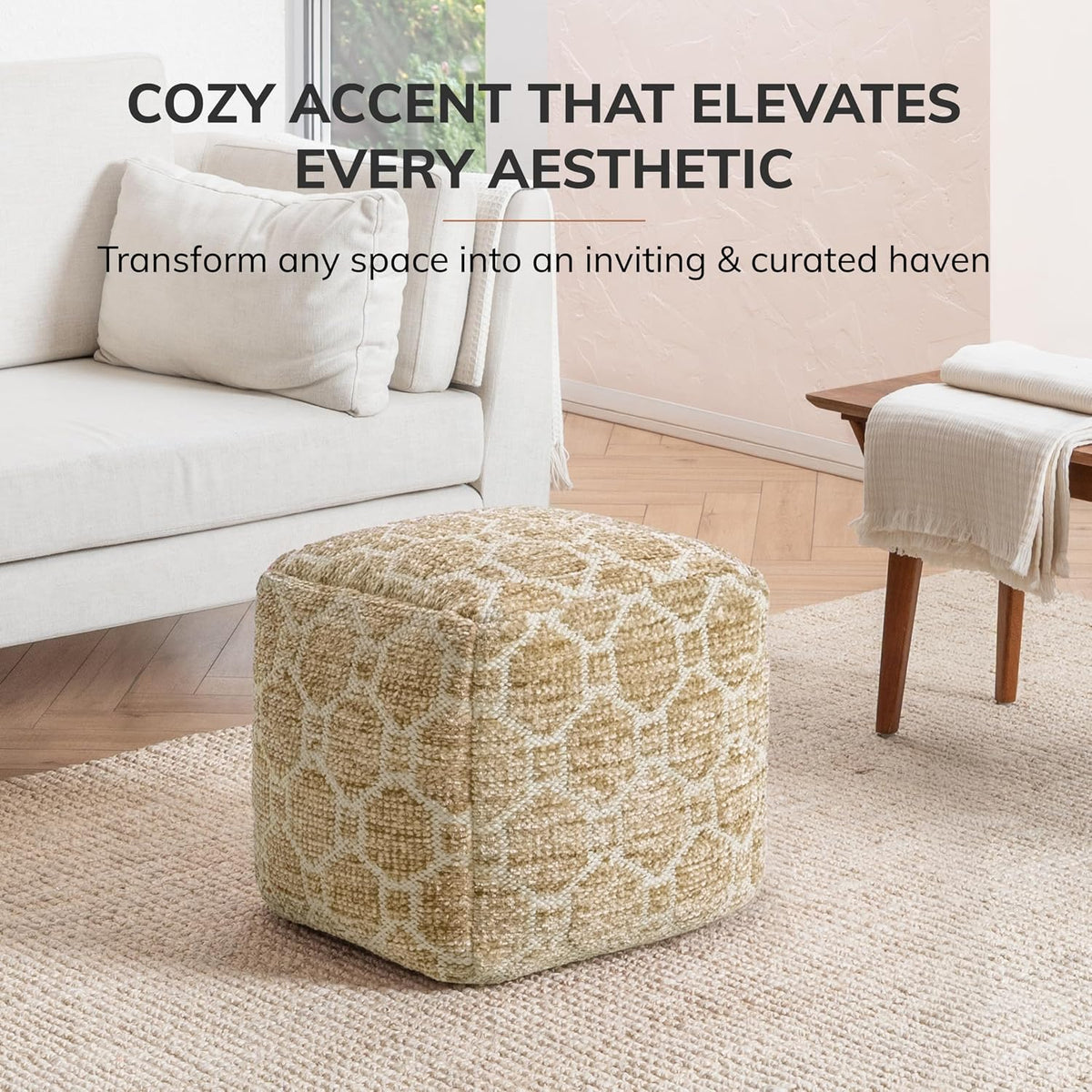 Anji Mountain 20" H x 20" W Handmade Pouf Ottoman for Living Room & Couch
