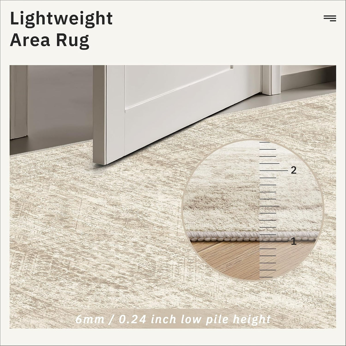 Soalmost 5x7 Area Rugs Beige Low Pile Washable Trendy Faded Style Rug