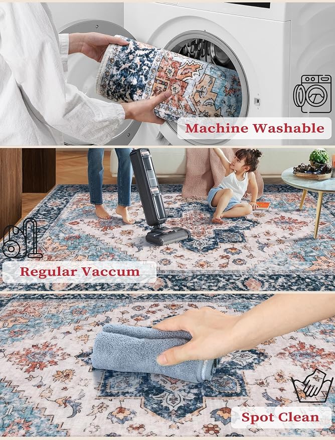 SERISSA Runner Rug for Hallways, 3x12 Washable Non Slip Kitchen Runner Rug