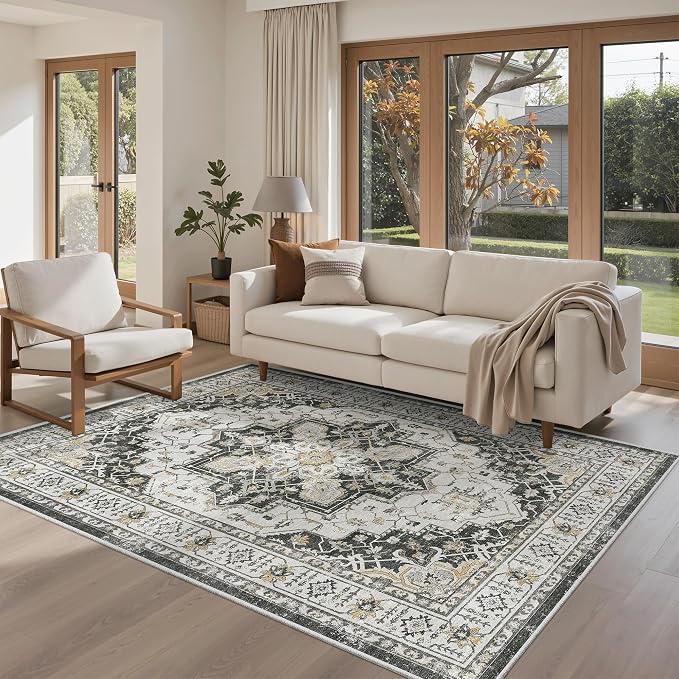 Madane Area Rug 3x5, Entryway Washable Vintage Runners Bedroom Non Slip Indoor