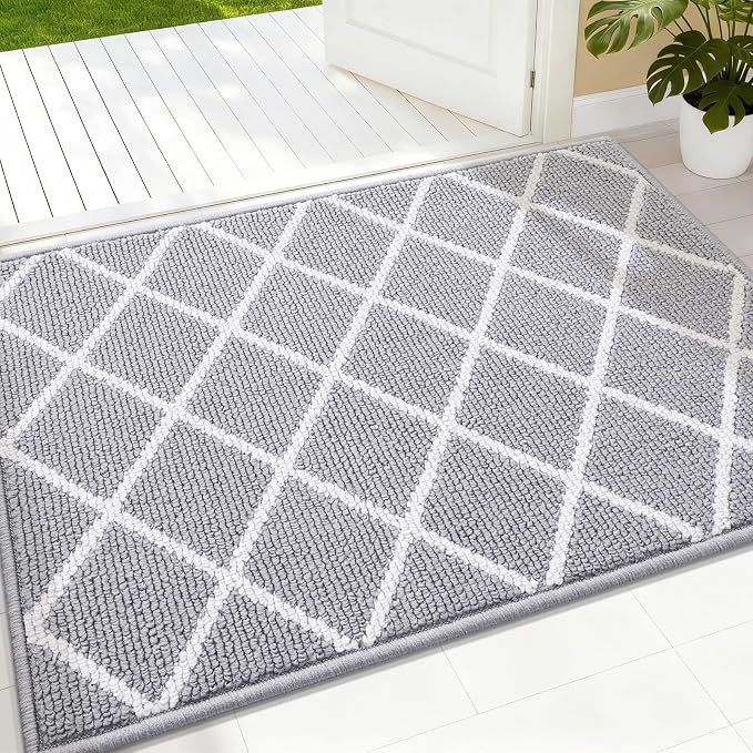 Finchitty Indoor Door Mat, Dirt Resistant and Absorbent, Low-Profile, Washable