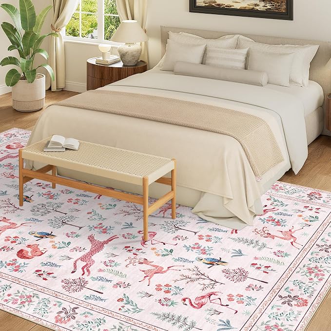 DUKINO 6x9 Rug, Washable Animal Living Room Rug