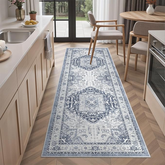 Madane Washable Runner Rug 2x6, Ultra-Thin Non-Slip Non-Shedding Hallway Runner