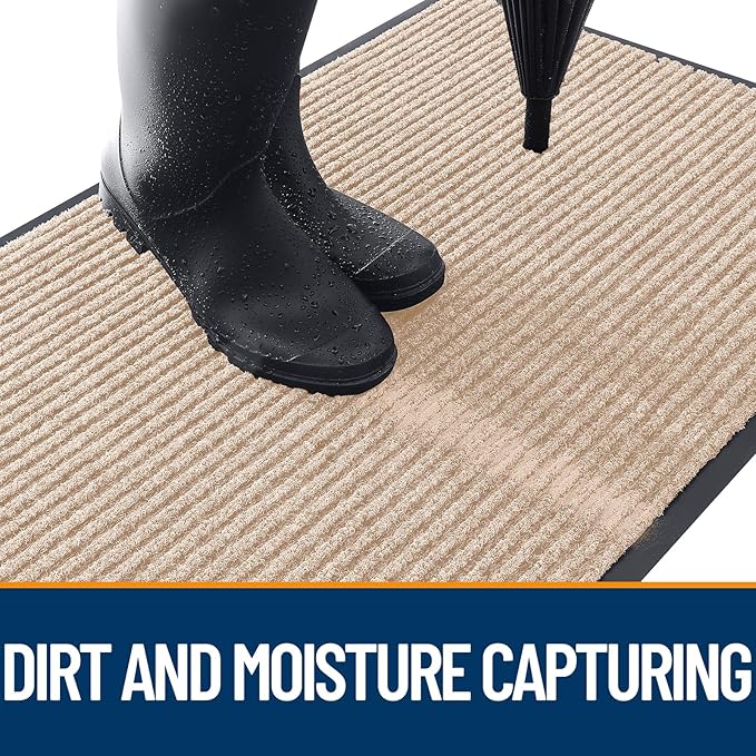 OLANLY Front Door Mat Indoor Outdoor Entrance, Waterproof Heavy Duty Doormat