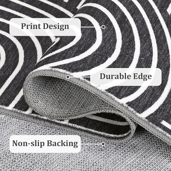 ROYHOME Modern Rug 2x6 Runners for Hallways, Abstract Kitchen Runner Rugs Non