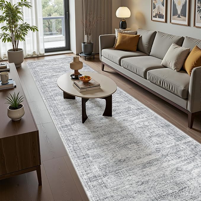 Washable Runner Rug 2.5x12, Non-Slip Long Bathroom Rugs Runner
