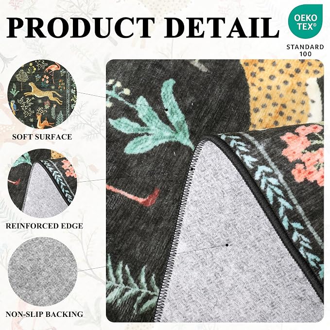 DUKINO 3x10 Washable Runner Rug