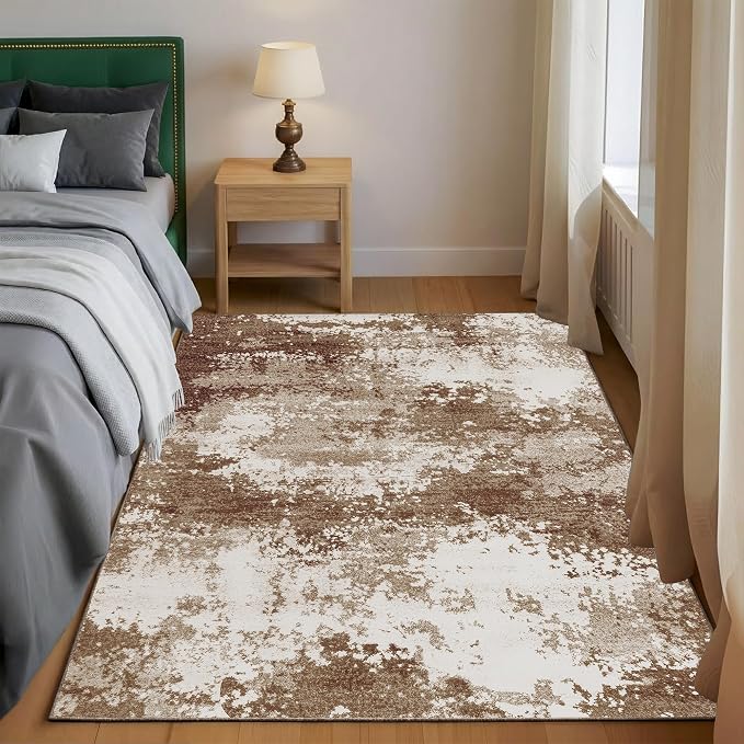 Entryway Rug 3x5 Brown Door Mat Indoor Entrance 36x60, Washable Small Throw Rugs