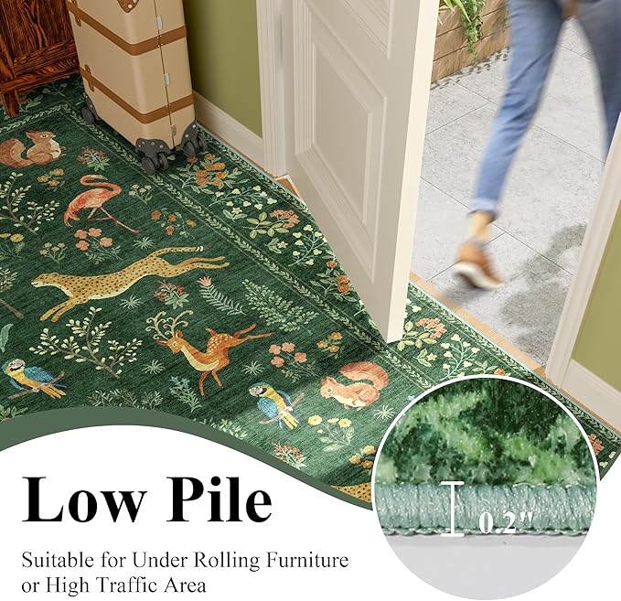 DUKINO 4x6 Rug, Washable Animal Area Rug