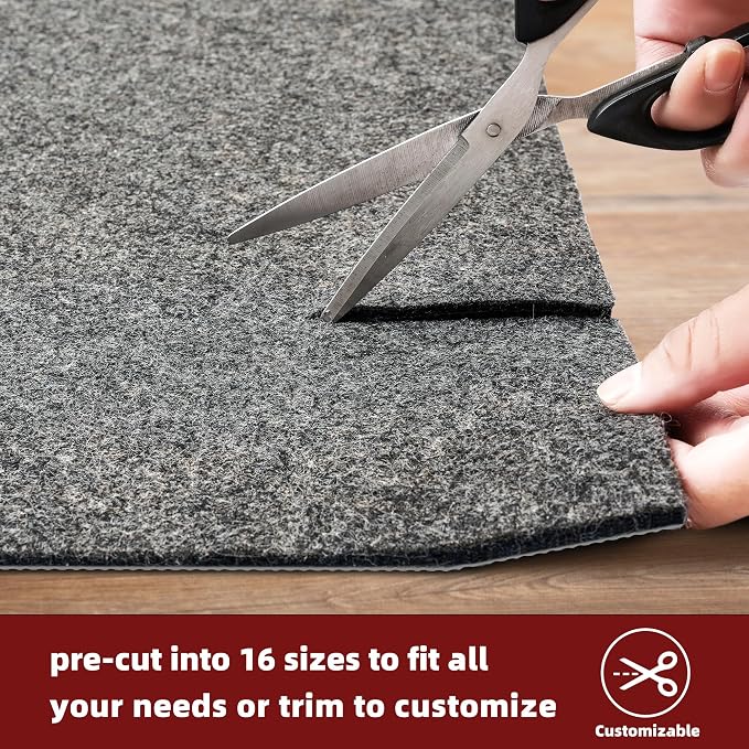 BAGAIL Felt and Natural Rubber Backing Rug Pads 1/4” Thick, 2 x 4 Ft Non Slip