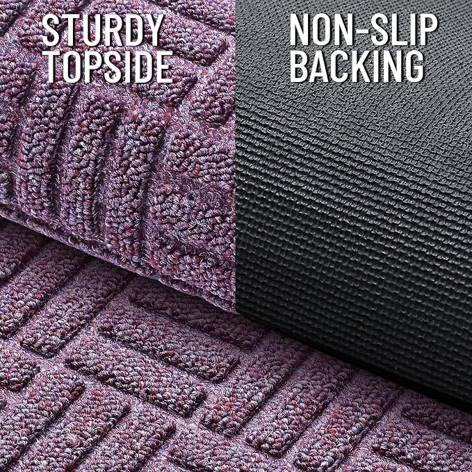 OLANLY Front Door Mat Outside Entrance 47x23, Heavy Duty Sturdy Natural Rubber