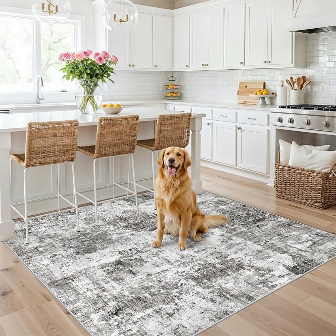5x5 Square Entryway Rug Washable – Non-Slip Small Area Rug