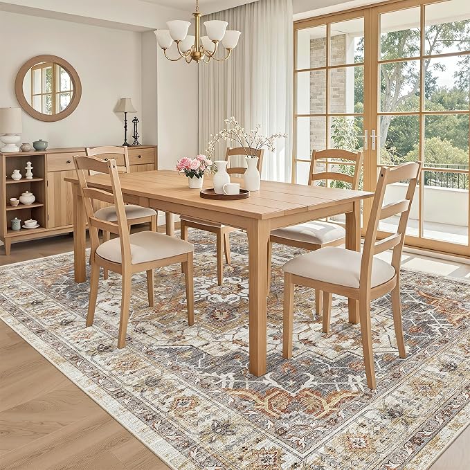 Madane 5x7 Area Rugs for Living Room, Stain Resistant Washable Rugs, Non-Slip
